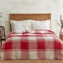 Karaca Home Flow Ekose Tek Kişilik Waffle 160x230 cm Kırmızı Pike Takımı