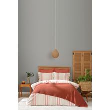 Karaca Home Palermo Terracota Çift Kişilik İpliği Boyalı Nevresim Yatak Örtüsü Set