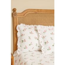 Karaca Home Silvie %100 Pamuk Fırfırlı Kırmızı Çift Kişilik Nevresim Takım
