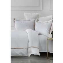 Karaca Home White Collection Valse Saten Şeritli Percale Bej Çift Kişilik Nevresim Takımı