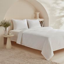 Karaca Home White Collection Vinas 80 Tel %100 Pamuk Beyaz Saten Biyeli Çift Kişilik Nevresim Takımı