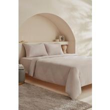 Karaca Home White Collection Vinas Açık Gri Çift Kişilik Saten Biyeli Nevresim Takımı