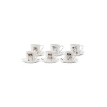 Karaca Kedili 6 Kişilik 80 ml Kahve Fincanı Takımı