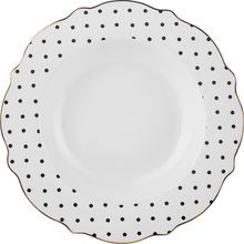 Karaca New Romantic Puantiyeli 24 cm Siyah Çukur Tabak