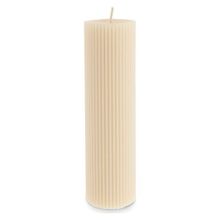 Karaca Striped Tırtıklı Sütun 20 cm Bej Mum