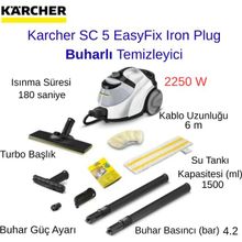 Karcher SC 5 Easyfix EU Iron Plug Beyaz Buharlı Temzileyici