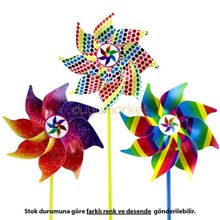 Kardeşler 18 cm Çap 8 Kanatlı Baskılı Rüzgar Gülü