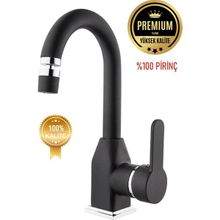 Kare Stil Mix Mat Siyah Lavabo Bataryası