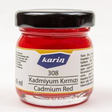 Karin 308 Kadmiyum Kırmızı 40 ml Ezilmiş Ebru Boyası