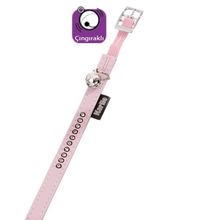 Karlie Toz Pembe 30 cm 11 mm Deri Taşli Kedi Tasması
