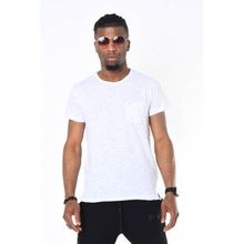 Karpefingo 46471 Beyaz Bisiklet Yaka Basic Erkek T-Shirt