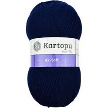 Kartopu Ak-Soft K632 Navy Blue Örgü İpi