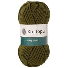 Kartopu Cozy Wool K410 Haki Yeşil El Örgü İpi