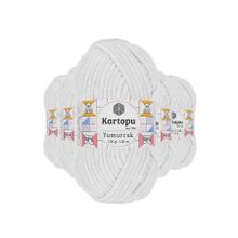 Kartopu K010 5 Adet Beyaz Yumurcak Kadife El Örgü İpi