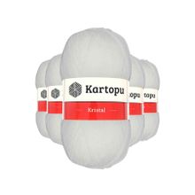 Kartopu K010 Beyaz 5 Adet Kristal Çift Katlı El Örgü Lif İpi