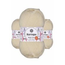 Kartopu K025 3 Adet Krem Baby One Tüylenmeyen El Örgü İpi Yünü