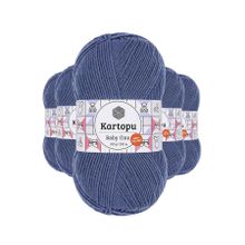 Kartopu K1533 5 Adet Koyu Mavi Baby One Tüylenmeyen El Örgü İpi Yünü