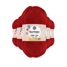 Kartopu K165 Kırmız Lotus Bikini Büstiyer Bluz Simli 5 Adet Örgü İpi
