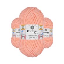 Kartopu K218 Somon Yumurcak Kadife 3 Adet El Örgü İpi