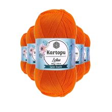 Kartopu K273 Turuncu Lotus Bikini Büstiyer Bluz 5 Adet Örgü İpi