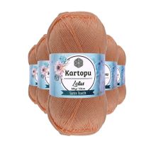 Kartopu K277 Şeftali Lotus Bikini Büstiyer Bluz 5 Adet Örgü İpi