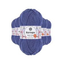 Kartopu K604 5 Adet Açık Lacivert Baby One Tüylenmeyen El Örgü İpi Yünü