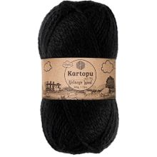 Kartopu Yumurcak Kadife Siyah K940 El Örgü İpi