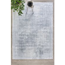 Kaşmir Halı Sare Bordure Grey Yıkanabilir Kaymaz Taban 80x150 cm Halı