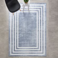 Kaşmir Halı Sare Frame Gray Yıkanabilir Kaymaz Taban 100x200 cm Halı