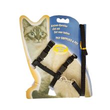 Katzen-Garnitur 1 x 120 cm Düz Renk Siyah Kedi Göğüs Tasma