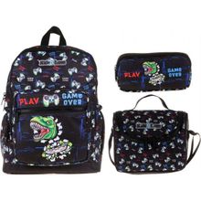 Kaukko Kids&Love Erkek Çocuk Siyah Dinazor İlkokul Okul Sırt Çantası