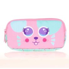 Kaukko L8145 Cute Face Mouse Pembe Kids 3 Bölmeli Kalem Çantası