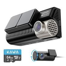 Kawa D11 4K 1080P Sony Starvis Sensörlü Yapay Zeka Destekli Wi-Fi 2 Kameralı Ön Arka GPS'li Araç Kamerası
