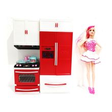 Kayyum Oyuncak My Lıttle Chefs Pembe 2'li Eklemli Et Bebek ve Buzdolablı