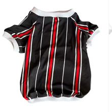 Kemique Black Red White Striped Oval Yaka Tişört Köpek Elbisesi