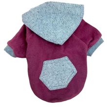 Kemique Burgundy Gray Kapşonlu Sweatshirt Köpek Kıyafeti