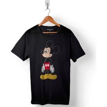 Kendim Seçtim Mickey Mouse Miki Logo Baskılı Siyah Unisex T-Shirt