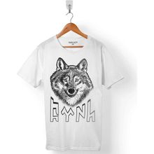 Kendim Seçtim T01B2248 Göktürkçe Türk Bozkurt Wolf Kafa Erkek T-shirt