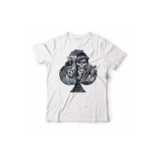Kendim Seçtim T01B3372 Beyaz Chıcano Style Maça Kızı As Gungs Kuru Kafa Erkek T-shirt