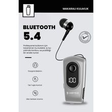 Kensa Makaralı Kulaklık Bluetooth 5.4 | 18 Saat Konuşma | Dijital Ekran | Titreşimli | Yüksek Kalite Ses - Beyaz
