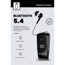 Kensa Makaralı Kulaklık Bluetooth 5.4 | 18 Saat Konuşma | Dijital Ekran | Titreşimli | Yüksek Kalite Ses - Siyah