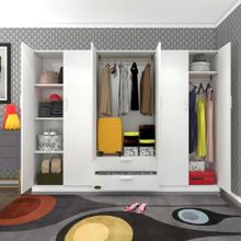Kenzlife Begonvil 6 Kapılı Çekmeceli 240 cm Gardrop