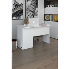 Kenzlife Beyaz Sağ 75x120x80 cm Raflı Ofis Bilgisayar Masası