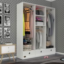 Kenzlife Hamit 3 bölmeli 3 çekmeceli 150 cm Kapaksız Giyisi Dolabı