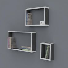 Kenzlife Neslişah 030*060*20*3 Gri Duvar Rafı Kitaplık