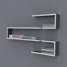 Kenzlife Nevres 060*100*20 Gri Duvar Rafı Kitaplık
