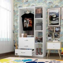 Kenzlife Ökkeş 175x90x40 Beyaz 3 Çekmeceli Gardrop