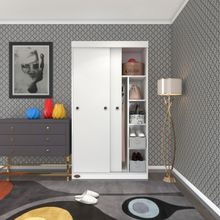 Kenzlife Papatya Sürgülü Kapaklı Beyaz 100 CM Gardrop