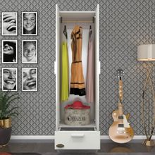 Kenzlife Şebboy 2 Kapılı Çekmeceli 168x50x42 CM Beyaz Gardrop