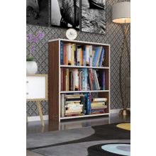 Kenzlife Süper Ga 90x80x19 cm 3 Katlı Tek Bölme Ceviz Kitaplık